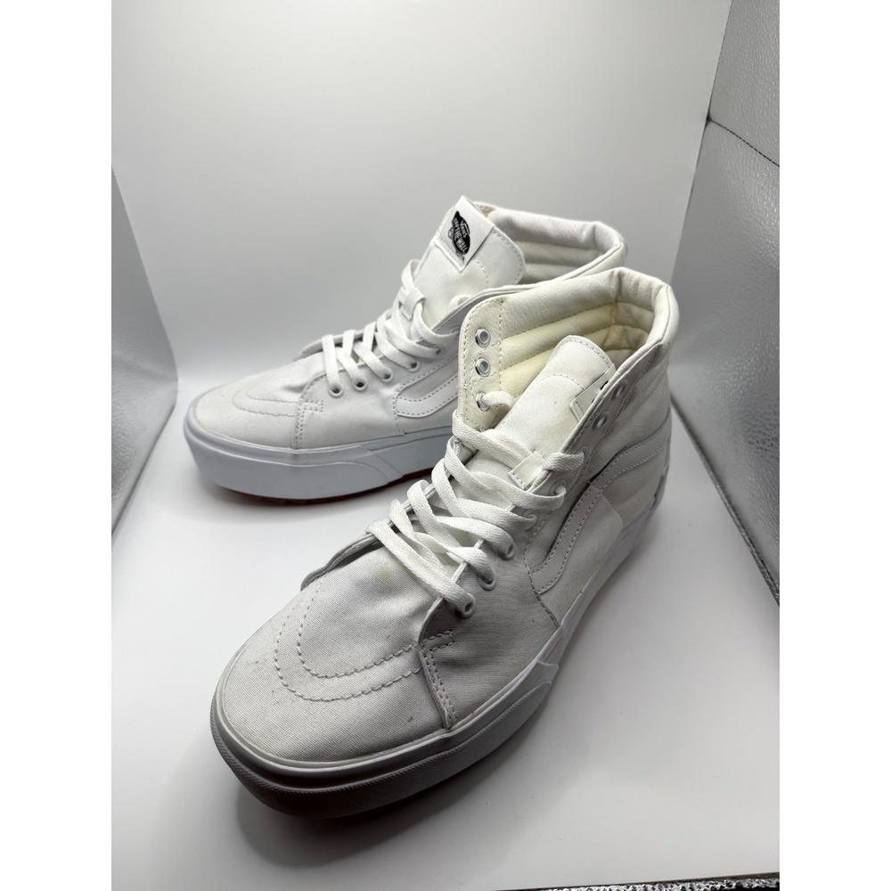 Vans SK8-Hi VN000D5IW00 Mens 10 Sneakers True White Canvas Skateboard Shoes
